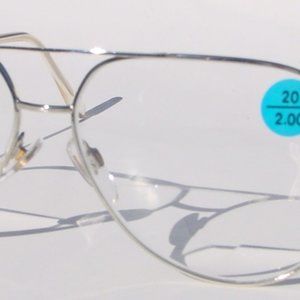 (NWT) Vintage 90's Aviator Metal Bi-Focal Reading Glasses +4.00